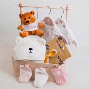 Regalos personalizados para momentos especiales - Kit Quiero - Kit regalo para recién nacidos - Rosa - ppal
