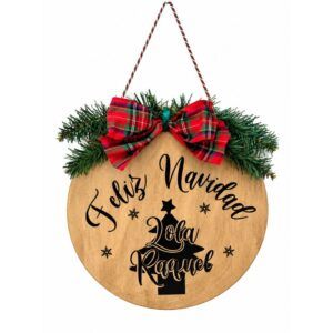 Regalos personalizados para momentos especiales - Kit Quiero - Adorno navideño personalizado de madera – Feliz Navidad